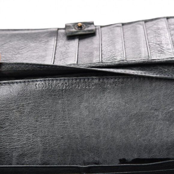 Balenciaga Agneau Classic Hardware Continental Wallet on Strap Anthracite - Picture 13 of 16